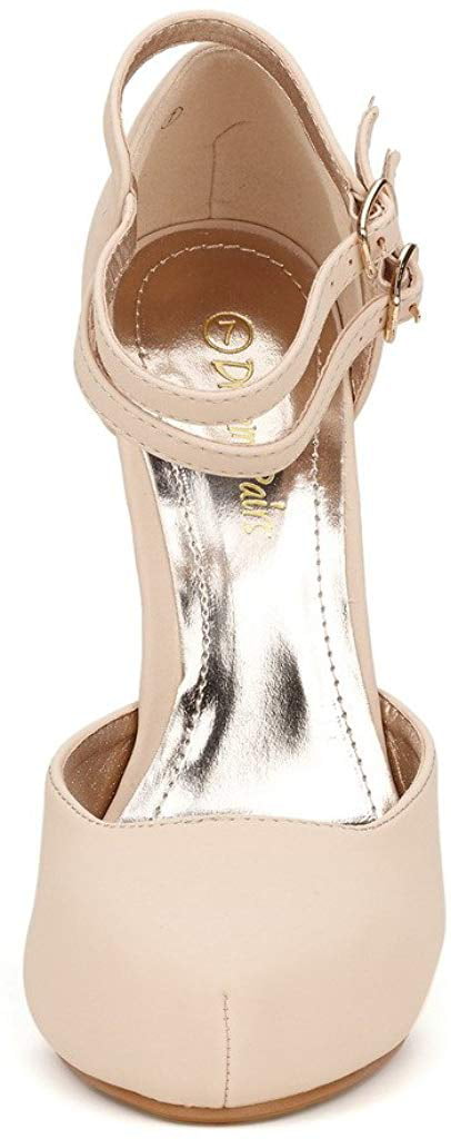DREAM PAIRS OFFICE-02 Womens Classy Mary Jane Double Ankle Strap Almond Toe High Heel Pumps New