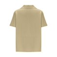 thumbnail image 4 of mfyjkho Tops De Moda Para Mujer, Camisa Informal De Manga Corta Con Solapa Y Botones De Color Liso Para Mujer Tops De Gimnasio Para Mujer Xl, 4 of 6