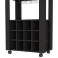 thumbnail image 3 of 39" Tall Black Coffee Cart | Stores 12 Bottles and Small Things in Kitchen or Living Room | Offers Sturdy Support and Stylish Display, 3 of 5