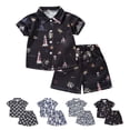 thumbnail image 2 of YUEHUA Carters Baby Boys Summer Outfits Boys Hawaii Outfit 2Pcs Set Summer Beach Button Down Shirt Top + Shorts Kids,Size 12-18 Months, 2 of 4