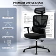 thumbnail image 2 of BeesClover Office Chair Ergonomic Desk Chair - Home Mesh Office Desk Chair with Adjustable Lumbar Support, High-Back Computer Gaming Chair with Headrest 3D Armrests, 2 of 8