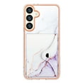 thumbnail image 2 of For Samsung Galaxy S24 Plus Marble Patterned Case with Card Holder, Back Folio Kickstand PU Leather + Soft Crystal Bumper Edge, Magnetic Clasp Back Cover For Samsung Galaxy S24 Plus,Lightpurple, 2 of 7
