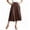 *Coffee, variant on Women's Elastic Waist Wide Leg Culottes , Summer Breathable Capri Pants For Women , Ladies' Casual Cropped Trousers with Pockets,Black,M-5XL