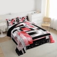 thumbnail image 3 of Manfei Geometric Rectangle Boy Girl Full Size Comforter Sets 3-Piece,Bling Glitter Bedding Comforter Set,Vintage Aesthetic Lightweight Bedding Sets,Lightweight Room Decor,Reversible, 3 of 8