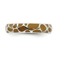 thumbnail image 4 of 925 Sterling Silver Stackable Expressions Polished Enameled Animal Print Ring Size: 6; for Adults and Teens; for Women and Men, 4 of 5