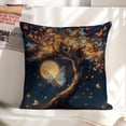 thumbnail image 6 of Tree butterfly moon Linen toss pillowcase Decoration pillowcase Gift preferred 18x18" Cushion cover 2 set Sofa pillowcase Sofa bedroom living room car, 6 of 8