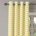 thumbnail image 3 of Ambesonne Yellow Chevron Grommet Curtain, Old Sharp Motif, 50" x 63", Earth Yellow White, 3 of 6