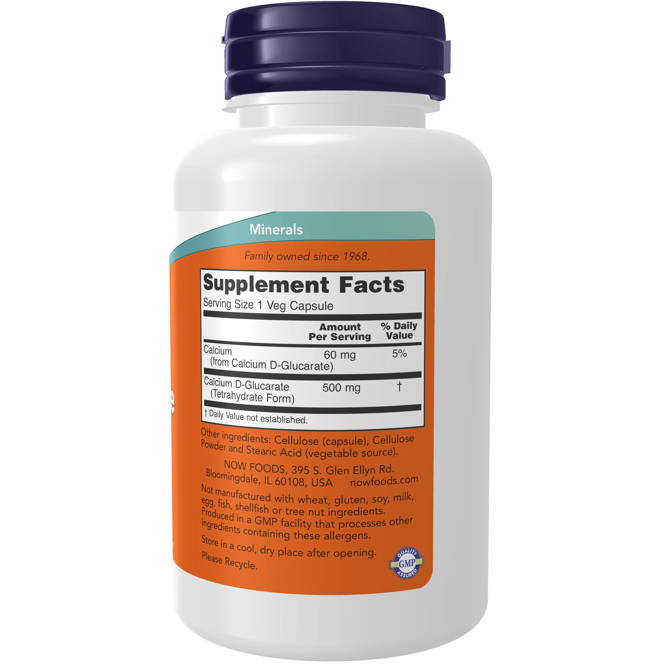 NOW Supplements, Calcium D-Glucarate 500 mg, Detoxification Support*, 90 Veg Capsules