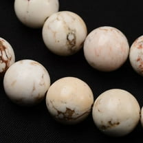 Natural Magnesite Beads Strands Round 8mm Hole: 1mm 48pcs/strand 15.7 inch(39.8cm)