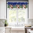 thumbnail image 3 of Christmas Snowman Kitchen Curtains and Valances Set, Xmas Tree Forest Snowflake Winter Navy Blue Rod Pocket Window Valance Window Curtain Panels for Living Room Bedroom Laundry, 27.5x36in, 3 Pieces, 3 of 7