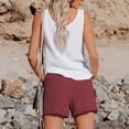 thumbnail image 5 of Linen Shorts for Women Comfy Shorts Gauze Pants Elastic Waist Shorts Casual Loose Outfits 2026 High Waisted Wide Leg Beach Short with Pockets Solid Color Short Lounge Wear 4Xl, 5 of 9