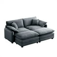 thumbnail image 4 of CoSoTower Two-Seater Theater Sofa with 2 Footrest, 2-Seater Sofa with Ottoman for Small Living Spaces,Grey Corduroy, 4 of 9