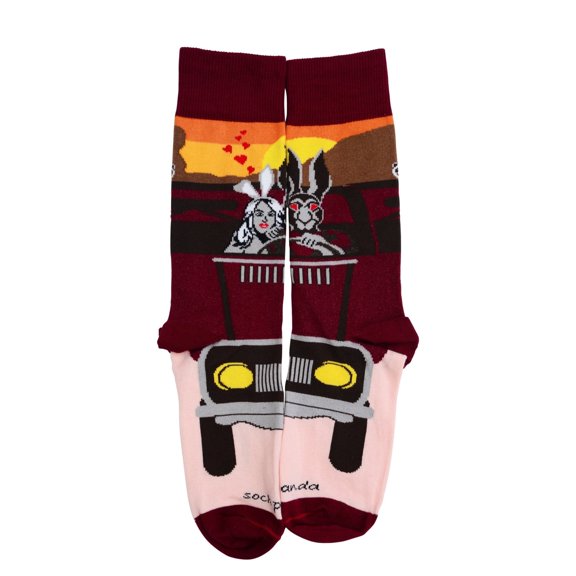 Wild Love Rabbits Socks from the Sock Panda (Adult Large - Men's Shoe Sizes 8-12)