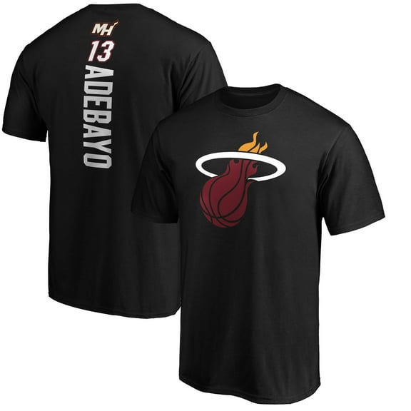 Men's Bam Adebayo Black Miami Heat Playmaker Name & Number T-Shirt
