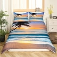 thumbnail image 2 of Erosebridal Hawaiian Beach Duvet Cover Queen, Tropical Palm Tree Bedding Sets Queen Size, Sea Wave Bedroom Decorative Ultra Soft 3 Pieces (No Comforter), 2 of 7