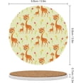 thumbnail image 3 of GZHJMY 2Pcs Round Giraffe Family Ceramic Coasters with Cork-Backed for Coffee Drink, Cup Mat Absorbent Stone Coasters, 3 of 6