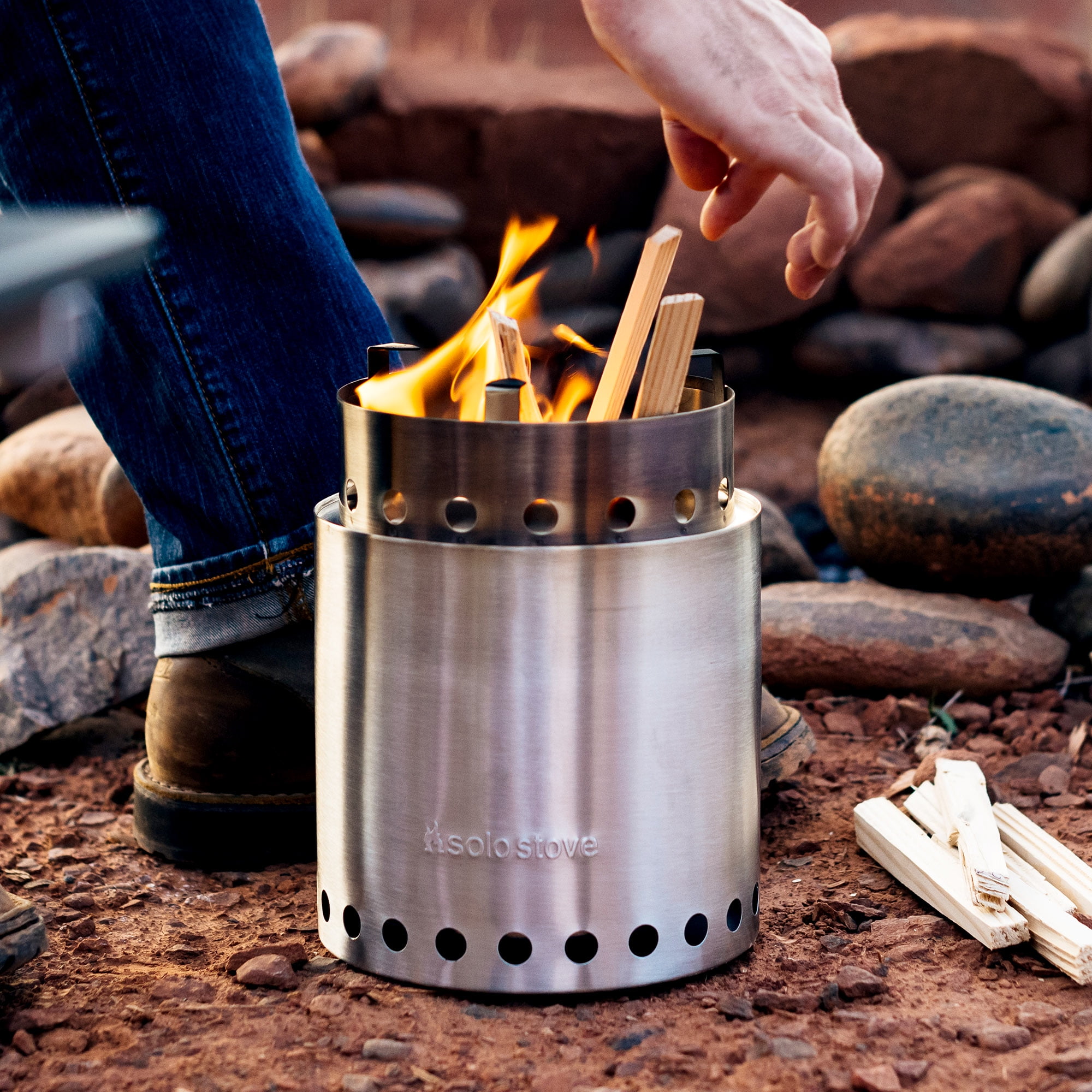 Solo Stainless Steel Stove Wood Burning Survival Backpacking Camping Cook Light 