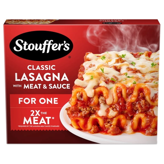 Stouffer's Lasagna with Meat & Sauce, Single Serve, Frozen Entrees for One, Ready to Cook Easy Dinners, Protein Frozen Meals 10.5 oz