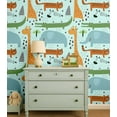 thumbnail image 2 of S4Sassy Safari Animal Print Wallpaper- Green Wall Covering, 25" X 60" Self-Adhesive Textured Vinyl Walls Paper, Wallwrap, Diy Walls Covering For Kids Bedroom, Room Wall Decor Wallpaper, 2 of 8