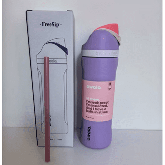 Owala FreeSip Stainless Steel Insulated Bottle, 24oz, Rose Quartz