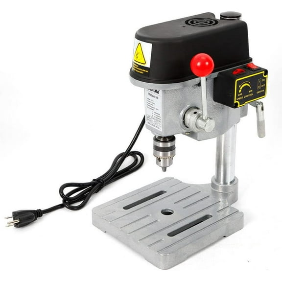 340W 3-Speed Drill Press Bench, Electric Bench Drill Press Stand, Open Hole Milling Machine Portable Drill Press Workbench Drilling Repair Tool Electric Bench Drilling Machine
