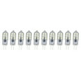 thumbnail image 2 of Paquete de 10 bombillas LED G4 2835 transparentes, enchufables, CA 220 V, para iluminación de paisaje, armario de caravana, luz blanca de 6500 K., 2 of 14