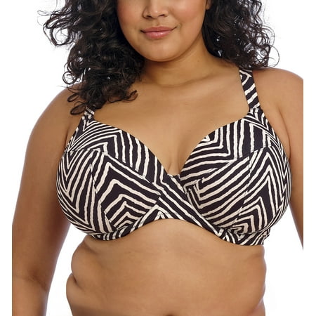 Elomi Fiji Falls Underwire Plunge Bikini Top (ES802602) 42F Black