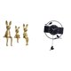 thumbnail image 1 of Figura decorativa de conejo sentado, adorno en miniatura, reloj de pared, pájaro colgante de acrílico y cerámica, ideal para sala de estar, dormitorio, 1 of 8