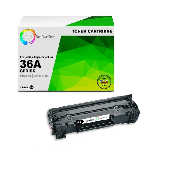 TCT 36A Toner Cartridge - TAA Compliant Compatible Replacement for 36A CB436A Black