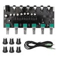 thumbnail image 1 of 4 Way Stereo Sound Mixer Board 3.5mm Headphone Driver Power Amplifier Mixer Splitter 2 Way Input 4 Way Output DC5?15V, 1 of 5
