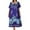 Deep Purple, variant on Baywell Plus Size Nightgows for Women Soft Cotton Casual Print Long Nightshirt Short Sleeve Scoopneck House Dresses Sleepwear XL-5XL