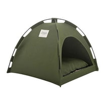 Summer Pet Tent, Outdoor Breathable Foldable Pet Cage, Solid Color Minimalist Design, Polyester & PP Cotton Material, Removable Cushion, Suitable for Small Pets, Portable Travel Kennel