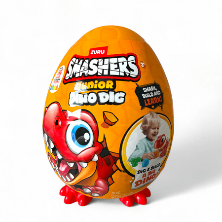 Smashers Junior Dino Dig Large Egg (T-REX) by ZURU 18+ Surprises Compounds Mold Dinosaur Preschool Toys Build Construct Sensory Play for Kids 18 Months - 3 Years