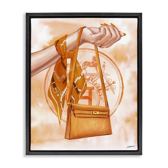 Stupell Industries Contemporary Black Floating Frame Canvas Art, 17 x 21, by Ziwei Li