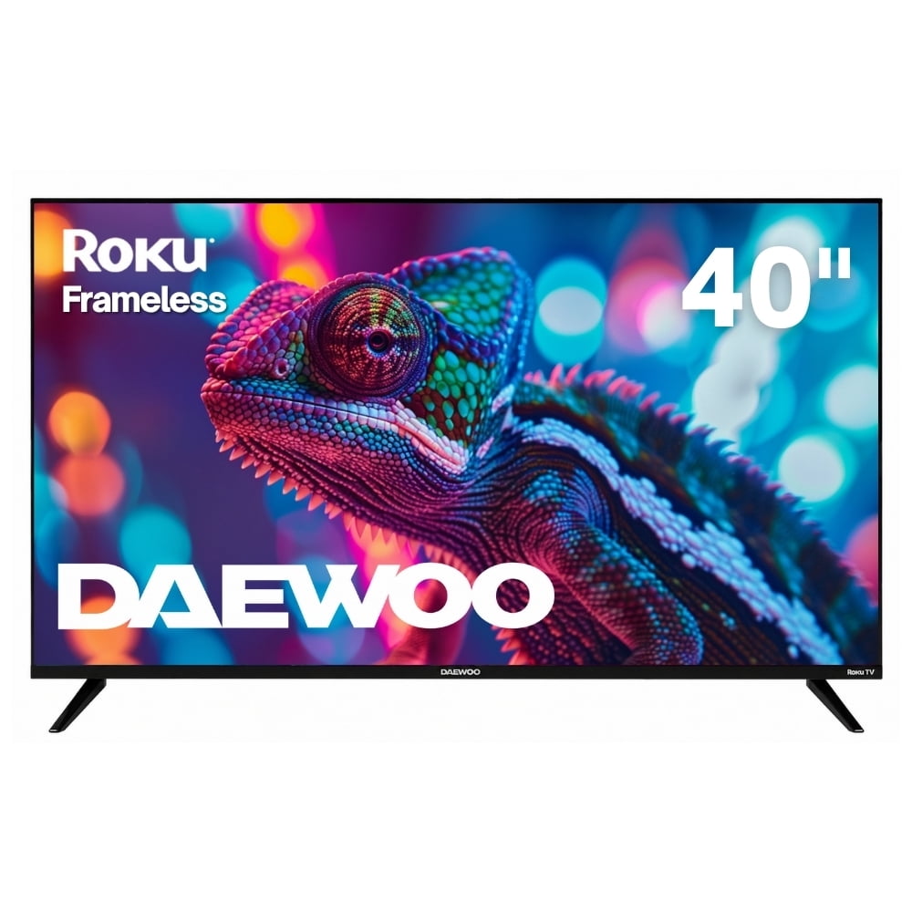 Daewoo  Smart TV 40 pulgadas  Full HD QLED  Frameless  Roku TV  WiFi  2 HDMI 1 USB AV  Netflix YouTube Prime Video  Modelo DAW40QRF