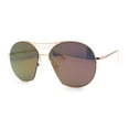 thumbnail image 2 of Retro Avant Garde Cropped Round Metal Rim Sunglasses Gold Purple Mirror, 2 of 4