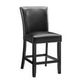 thumbnail image 3 of Home Square Faux Leather Counter Stool in Black - Set of 2, 3 of 8