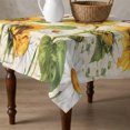 thumbnail image 4 of Sunflower Farmhouse Table Cloth Waterproof Tablecloths, Spring Summer Retro Floral Butterflies Tablecloth Dining Table Cover for Kitchen Party Tabletop Outdoor, Square Tablecloth 54x54 Inch, 4 of 9
