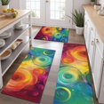 thumbnail image 2 of Colorful Tie Dye Circular Spiral Pattern Kitchen Rugs Sets Of 3,Kitchen Runner Rugs Non Skid Washable,Decorative Kitchen Floor Mats for Kitchen,Sink,Laundry,17"x30"+ 17"x47" + 17"x59", 2 of 6