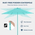 thumbnail image 6 of 9ft Outdoor Patio Umbrella - Market Table Pool Deck Umbrella UPF50+ UV Protection with Push Button Tilt, Crank and 8 Sturdy Ribs (Beige, No base), 6 of 9