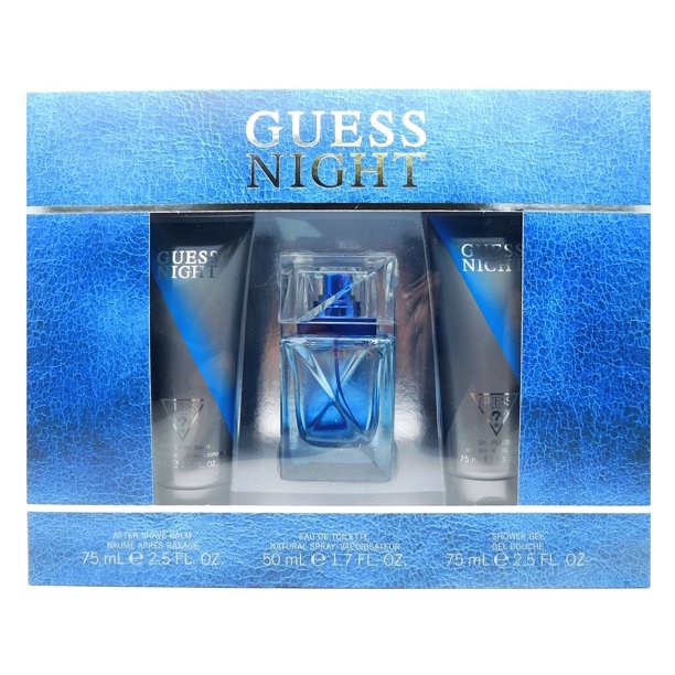 GUESS Night 3 Piece Set After Shave Balm 2.5 Fl Oz., Eau De Toilette 1