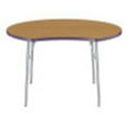 thumbnail image 3 of ECR4Kids 48in Crescent Contour Thermo-Fused Adjustable Activity Table Oak/Eggplant/Silver - Standard Swivel, 3 of 4