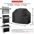 thumbnail image 2 of Grill Cover, 65 inch Heavy Duty BBQ Gas Grill Cover for Outdoor Grill, Waterproof, Weather Resistant, Anti-UV, Rip-Proof, Fade Resistant Barbecue Cover with Hook-and-Loop Straps for Most Grills, 2 of 8