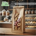 thumbnail image 5 of Bakery Bag with Window For Cookies or Pastries - 11 x 7.1 x 2.8 inches Brown Kraft Paper Bags - Pastry Bags - Bagel Bags - Sandwich Bags - Trail Mix Bags (1000), 5 of 8