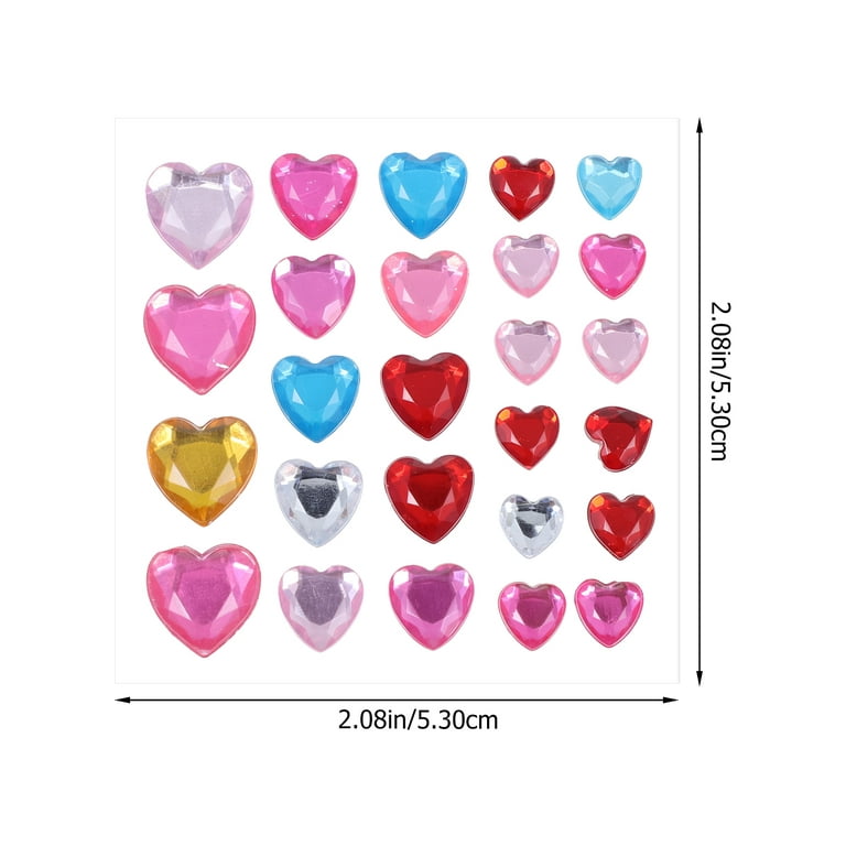 6 Sheets Face Stickers Heart Star Acrylic Gems Stickers Face Stickers Jewels  