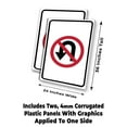 thumbnail image 2 of No U-Turns (24" X 36") 4mm Corrugated Plastic Panel, Graphics Applied To 1 Side (Pk of 2), 2 of 4