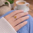 thumbnail image 3 of Sterling Silver Baltic Honey Amber Ring “Khloe” - Oval Genuine Baltic Amber, 925 Silver Modern Open Setting, Handcrafted Amber Jewelry Gift, 3 of 6
