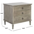 thumbnail image 3 of SAFAVIEH Couture Lisabet Contemporary Nightstand with 3 Drawers, Light Grey, 3 of 15