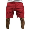 thumbnail image 1 of Posijego Men's Casual Shorts Drawstring Elastic Waist Athletic Running Shorts Solid Color Comfort Shorts for Men, 1 of 6