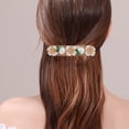 thumbnail image 3 of Horquilla para el pelo con borde de flor dulce y encantadora, accesorio para el cabello con hojas verdes y resorte, 3 of 5